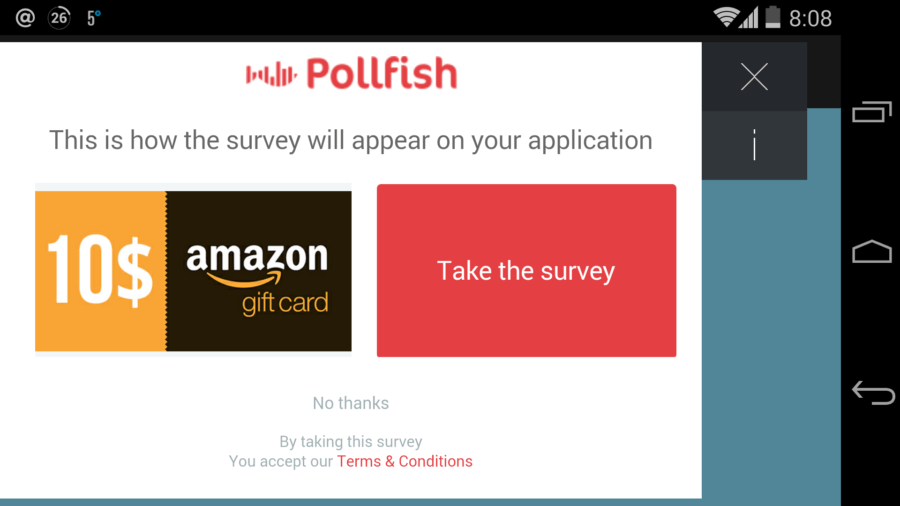 PollFish nagrada za korisnika