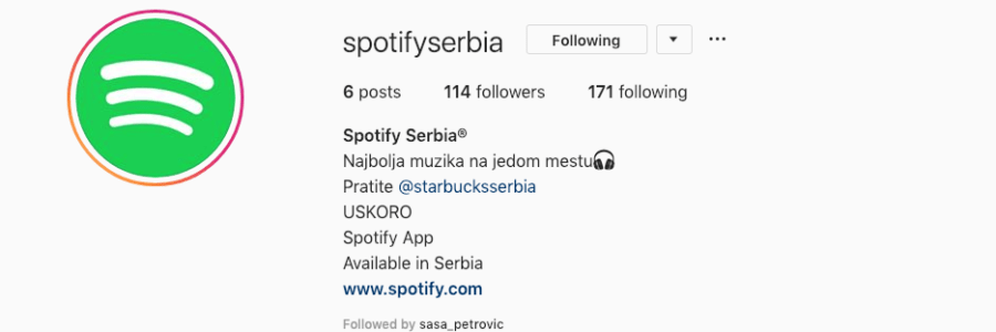 Spotify Serbia instagram