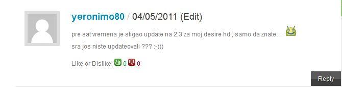 update Gingerbread 2.3 Android HTC Desire HD