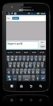 Motorola Atrix i Swype tastatura