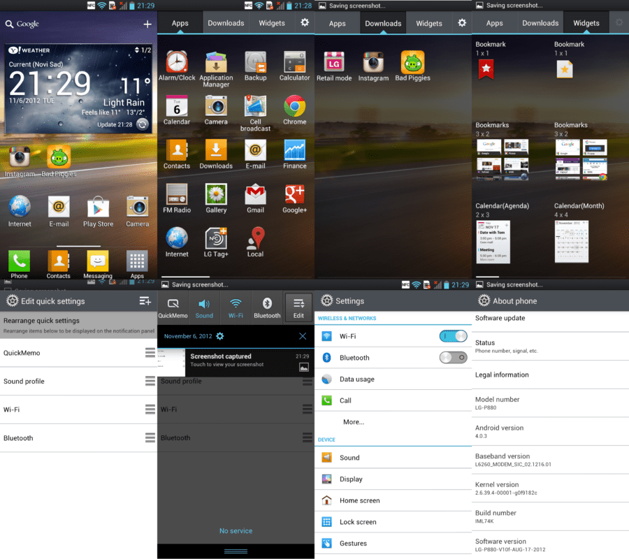 Screenshots LG Optimus 4X HD Screenshots LG Optimus 4X HD