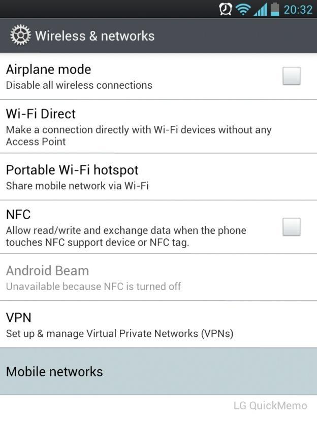 Android Mobile Settings