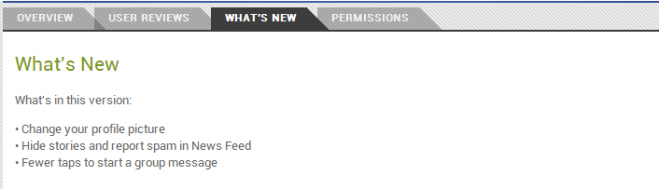 Facebook 2.3 update