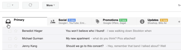 gmail tabovi