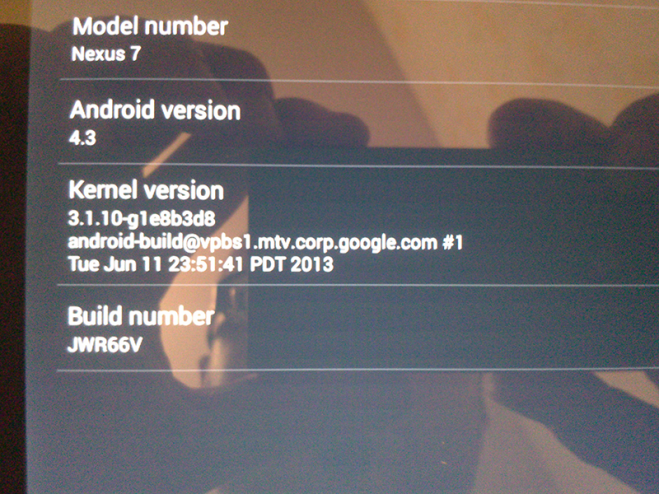 nexus 7 update 4.3