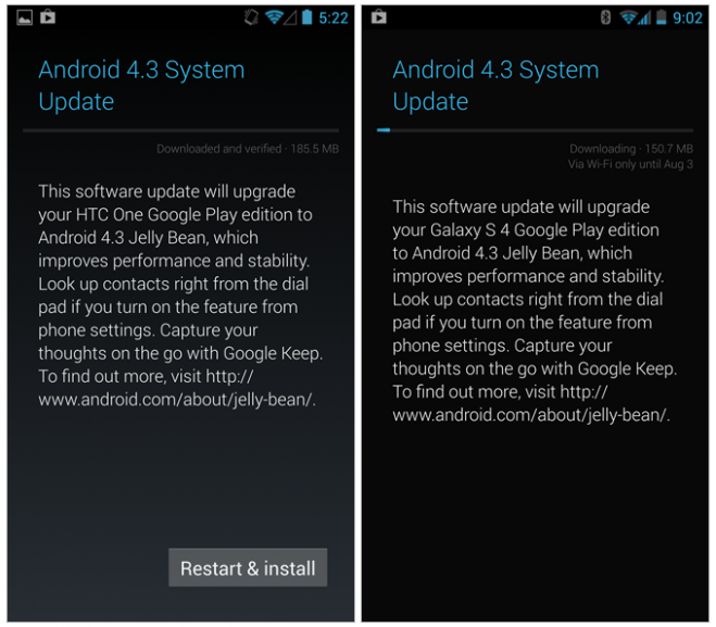 Android 4.3 Google PLay Edition
