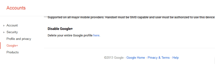 Delete Google Plus