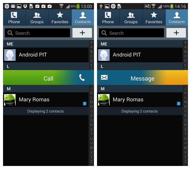 Samsung Swipe Contacts