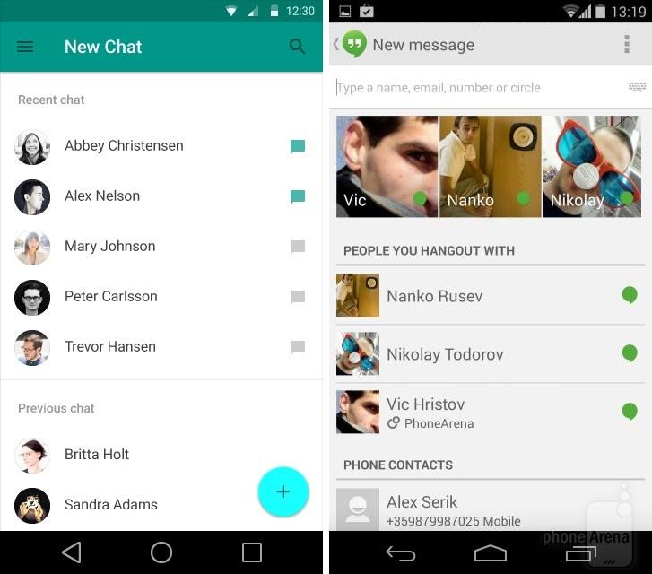 Google Hangouts novi chat