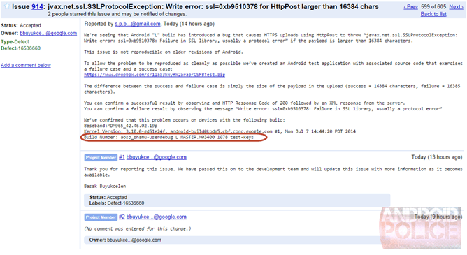 Screenshot of issue - shamu