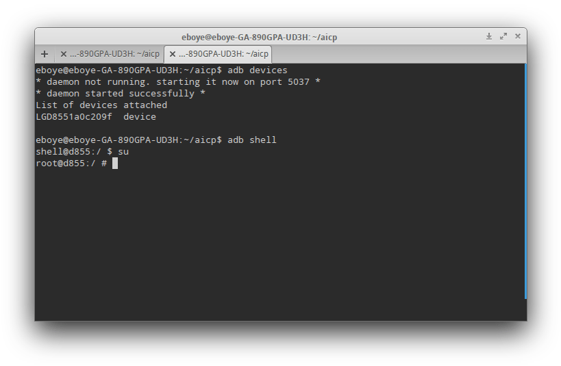 adb shell su