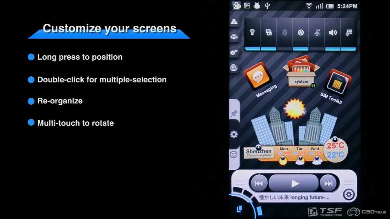 YouTube: TSF Shell - Android 3d interfejs