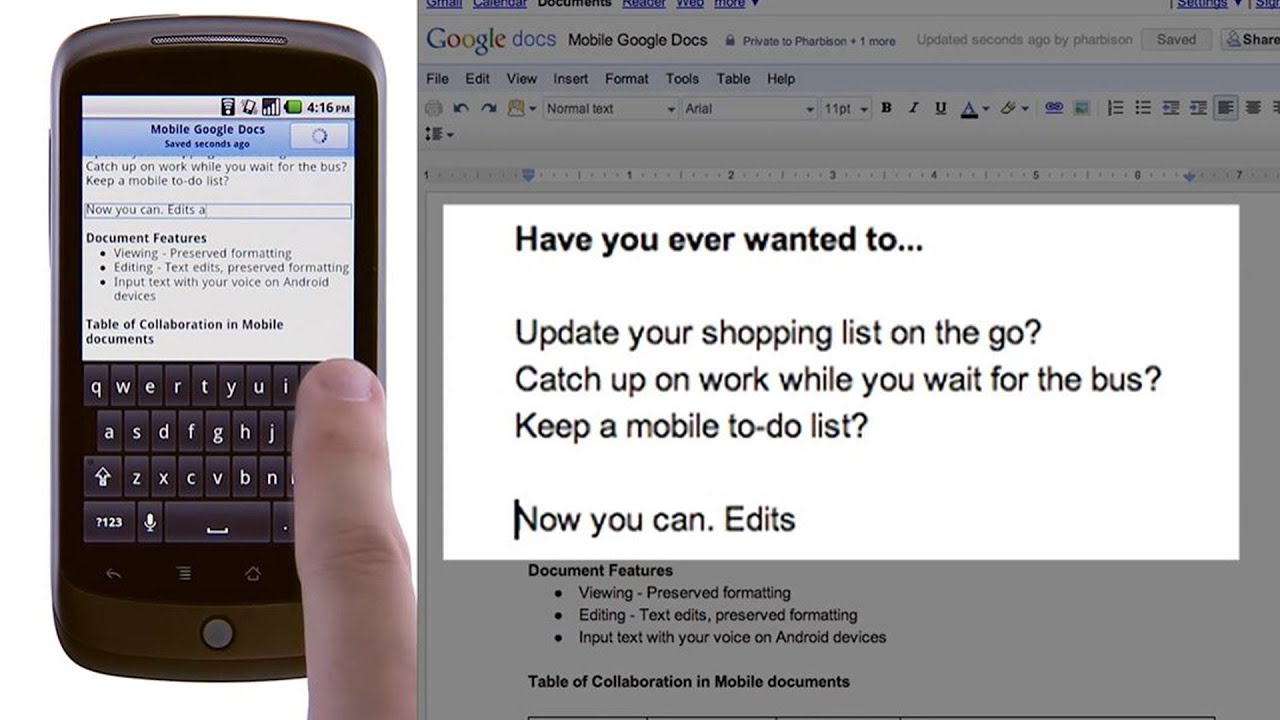 YouTube: Google Docs za Android 2.2 korisnike