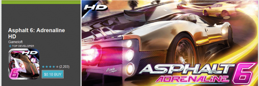 Asphalt 6: Adrenaline HD 10c