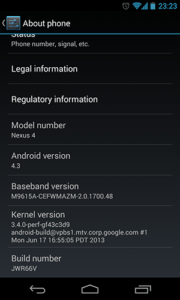 Android 4.3 update