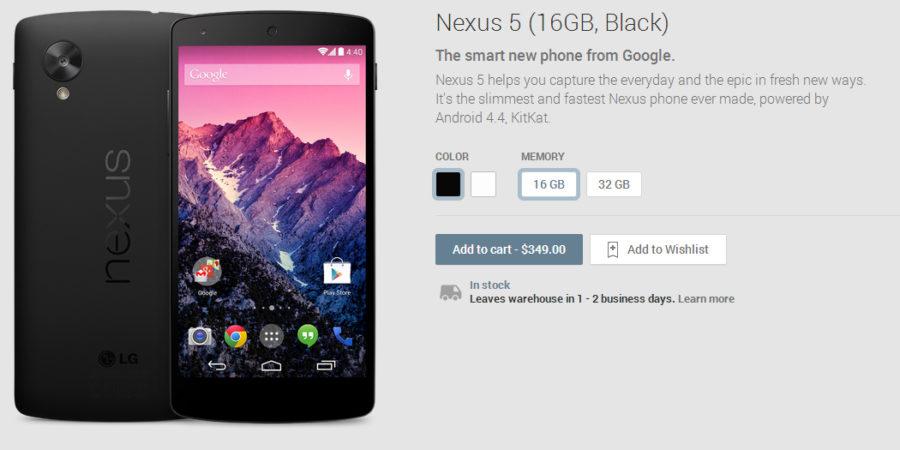 Nexus 5 play store