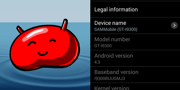 Samsung Galaxy S3 Android 4.3 update