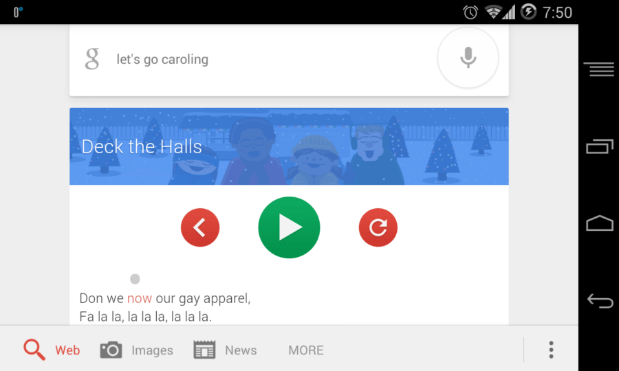 Google Now božićne karaoke