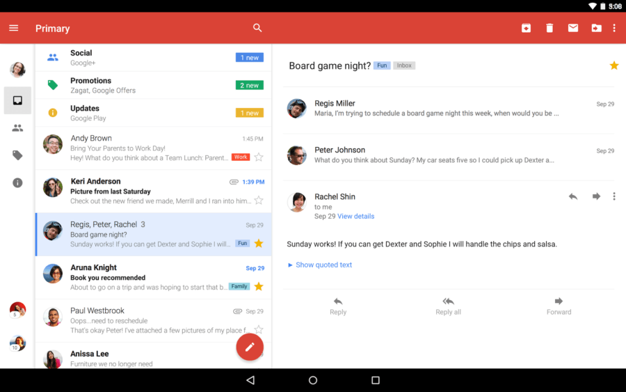 Gmail Blog Tablet
